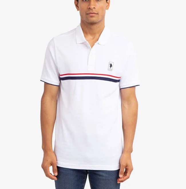U.S. Polo Assn. Men's Pieced Signature Stripe Polo Shirt