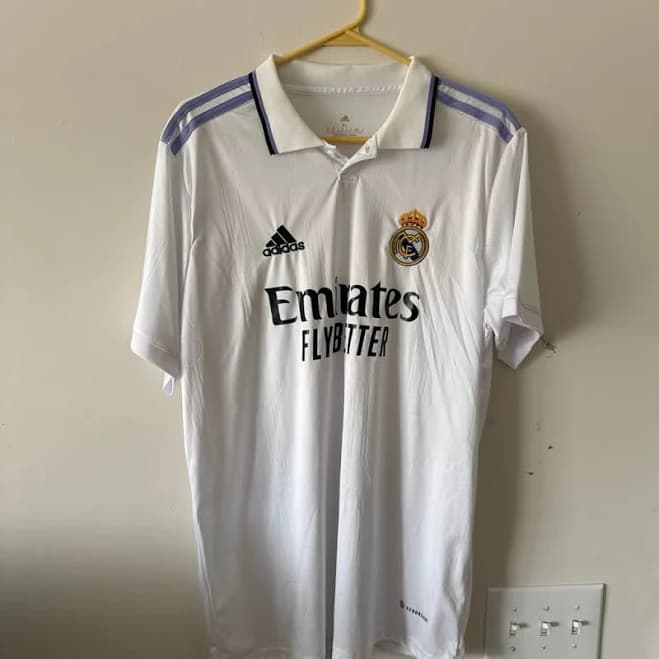 Adidas Shirts | Adidas Men's White And Purple Real Madrid Jersey | Color: White | Size: Xl | Kjacks66777's Closet