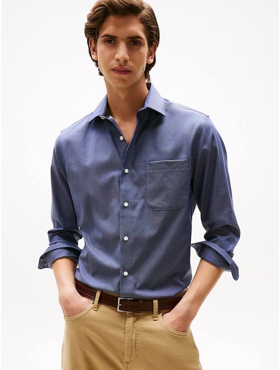 Tommy Hilfiger Men's Regular Fit THFlex Dress Shirt