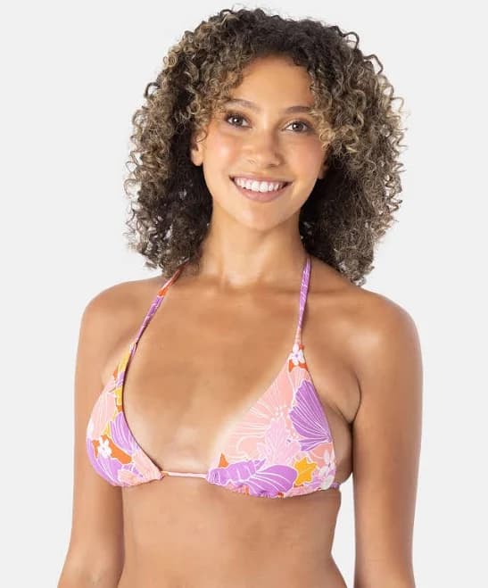 Roxy Women's Bell Bottom Blooms Tiki Triangle Bikini Top