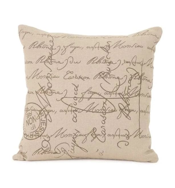 Zentique French Script Pillow