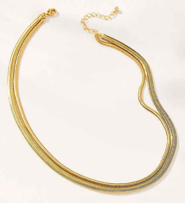 Uncommon James Layered Flat Snake Chain Necklace
