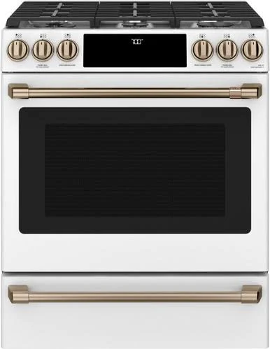 Café 30" Matte White Slide in Gas Range