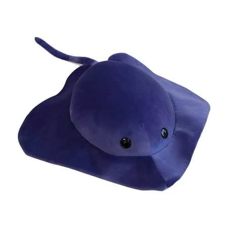 Patlollav Cartoon Manta Rays Stuffed Animal Doll,Ultra Soft Stingray Fish Plush Pillow Cartoon Skate Fish Plushie Deep Sea Toy Lifelike Gray Devil