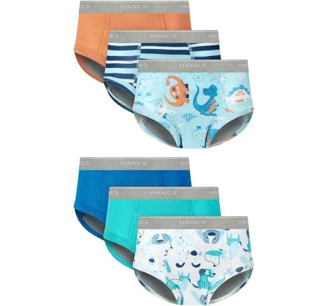 Hanes Infants/Toddlers 6-Pack Potty Trainer Briefs with Leak Protection