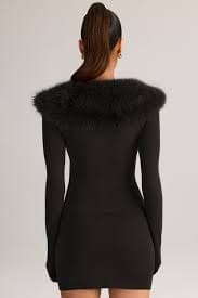 Vrai Faux Fur-Trim Cardigan in Black | Oh Polly