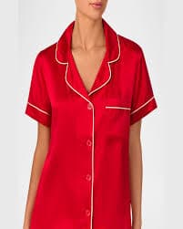 Bedhead For Neiman Marcus Washable Silk Satin Shorty Pajama Set - Light Pink | Editorialist