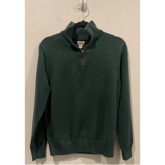 J.Crew Cotton Half-Zip Green Knit Sweater | Color: Green | Size: M | Dalimontt's Closet