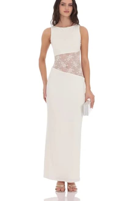 Lace Cutout Maxi Dress