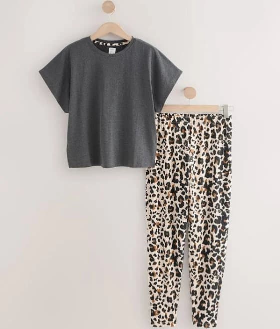 Next Women's Leopard Short Sleeve Pyjamas