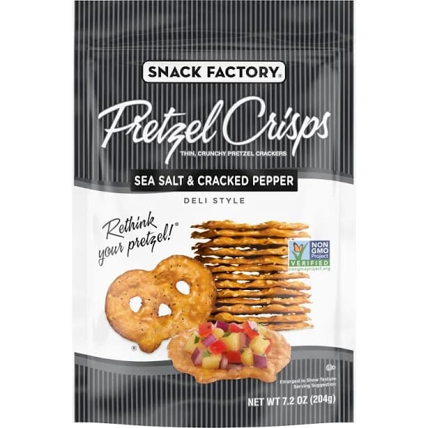 Snack Factory Pretzel Crisps with Sea Salt and Cracked Pepper