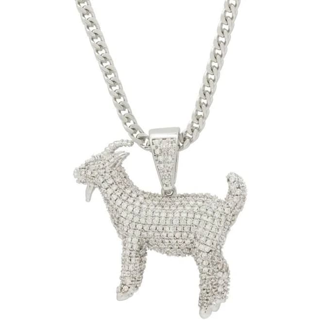 Notorious B.I.G. x King Ice White Gold GOAT Necklace