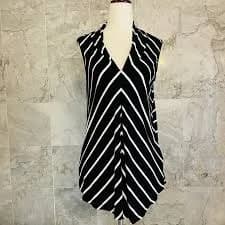 Cable & Gauge Womens Diagonal Stripe Print Sleeveless Top