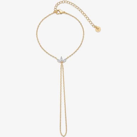 Lotus Hand Chain White Gold
