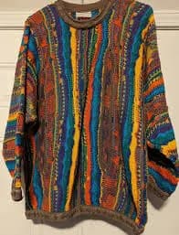 Vintage COOGI Authentic Australia 100% Cotton Multi-Color Knit Sweater - Large