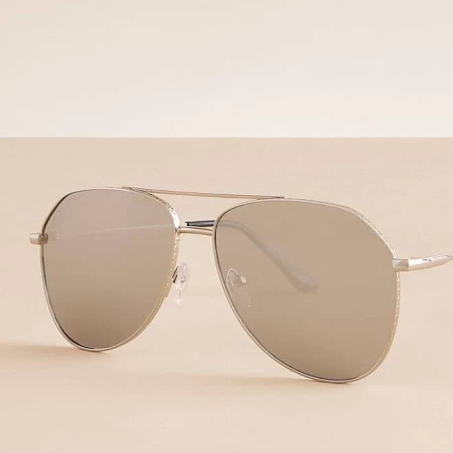 BKE Women's Mirror Aviator Sunglasses with Buckle