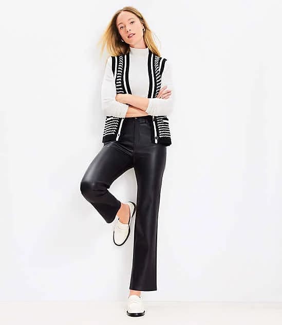 Loft Women's Five Pocket Faux Leather Pants
