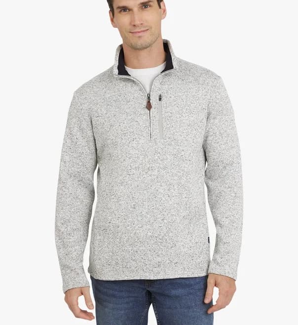 Chaps Men's Quarter Zip Fleece Sweater