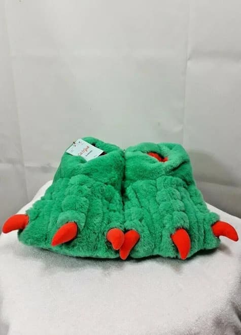 Cat & Jack Green M (2/3) Lizard Claw Dinosaur Dragon Bootie Slippers