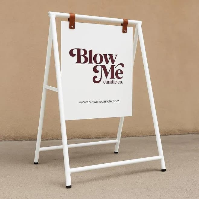 Custom Storefront Sidewalk Sign - Sidewalk A-Frame Sign, Outdoor Blade Cafe Display, Swinging Sandwich Sign, Shop Front Frame Signage