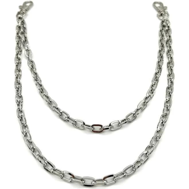 Silver Double Layered Chain Wallet Chain Pant Chains For Jeans/pants