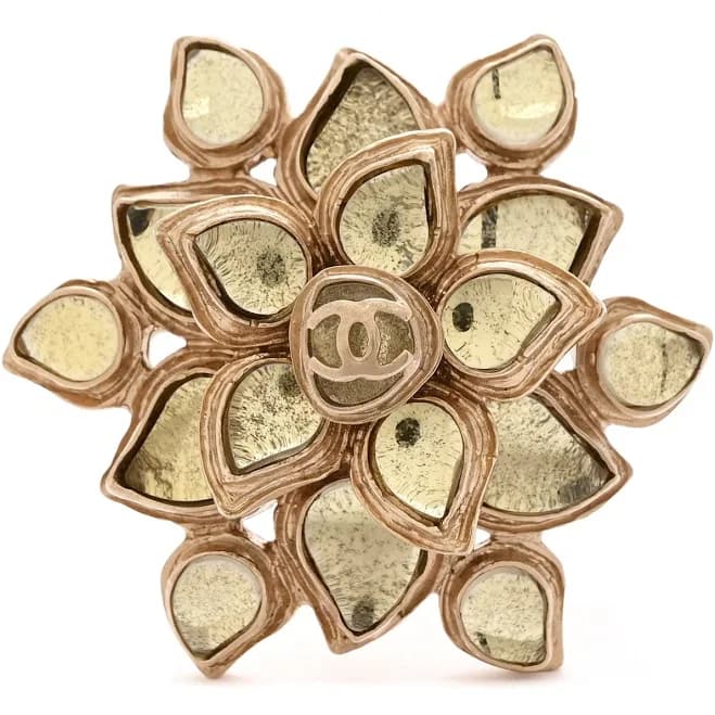 CHANEL Gripoix Large CC Brooch