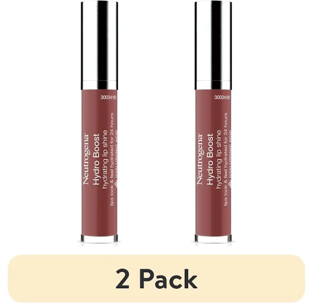 (2 pack) Neutrogena Hydro Boost Moisturizing Lip Gloss, Pink Mocha, 0.1 oz