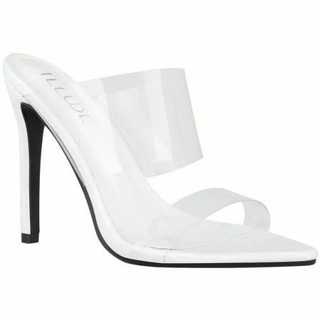 ILLUDE Women's Stiletto Pointed Toe Slip-On Sandals