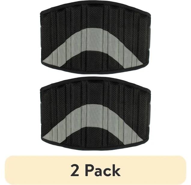 (2 pack) Athletic Works Contoured Weight Lifting Belt, S/m, Fits Waist Size 24''-34'', Black and Gray, Size: Medium