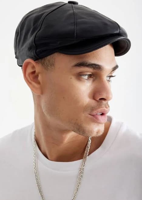 Taki Men's Classic Genuine Leather Beanie Hat