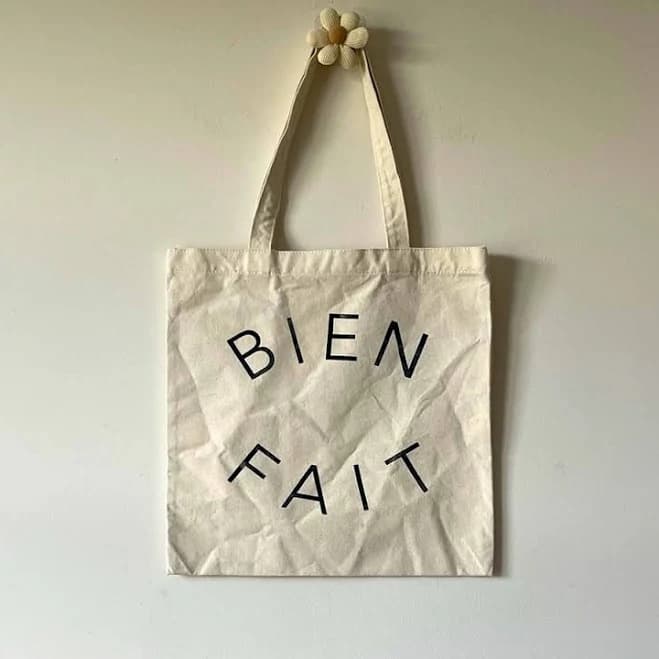 Madewell Bags | Madewell White Tote With Black Text | Color: Cream | Size: Os | Switlouie's Closet