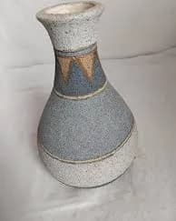 Vintage textured pottery vase 8 inches tall