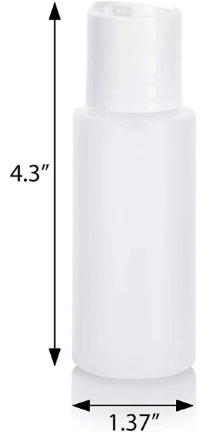 Natural Clear Plastic Squeeze Bottle with White Disc Cap (12 Pack)