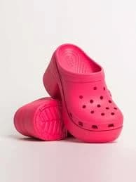 NEW! CROCS SIREN CLOG Women Hyper Pink Chunky Heel Comfort Slip On Platform