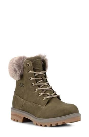 LUGZ Empire High Faux Fur Lug Sole Boot in Woodland/Mire/Gum at Nordstrom Rack, Size 6