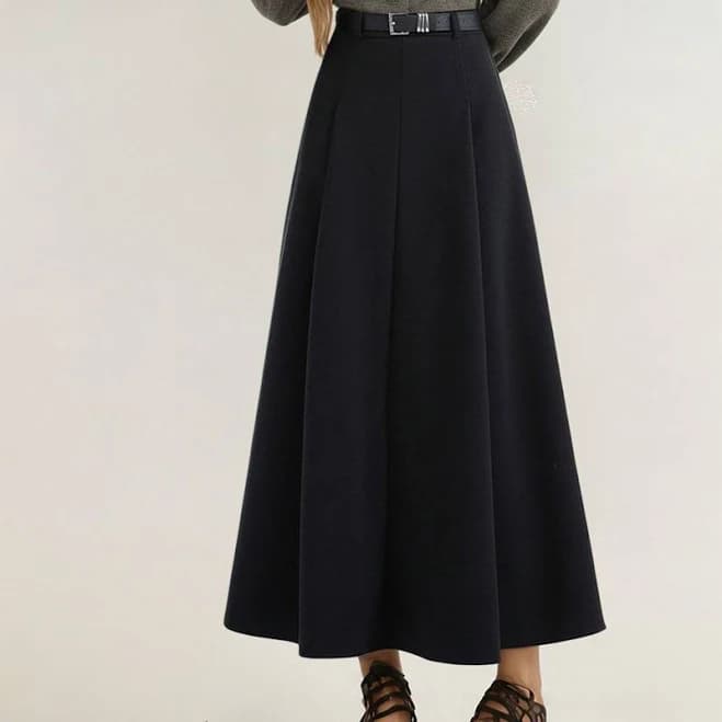 Anna-Kaci Women's High Waist Full A-Line Skirt with Structured Seam