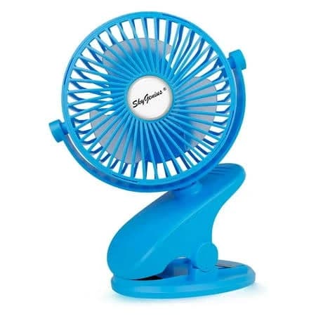 Skygenius S01 Stroller Fan | Battery Operated Clip Fan for Baby Stroller Blue