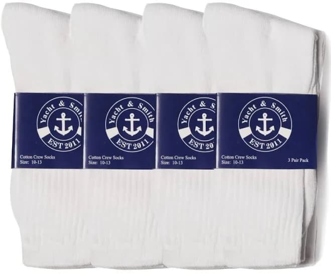 Yacht & Smith Men's Cotton Crew Socks