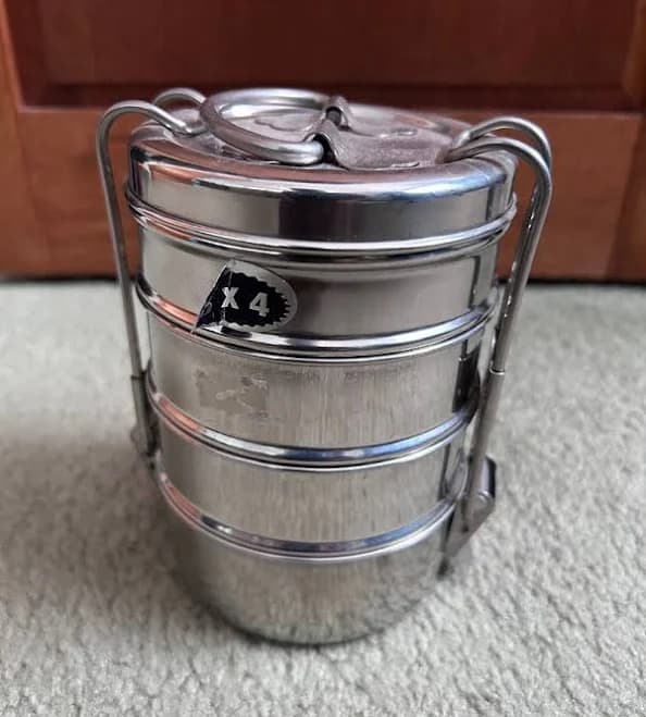 Eco-friendly Stainless Steel 4 Tier Lunch Box for Kids & Adults - Steel Lunch Box