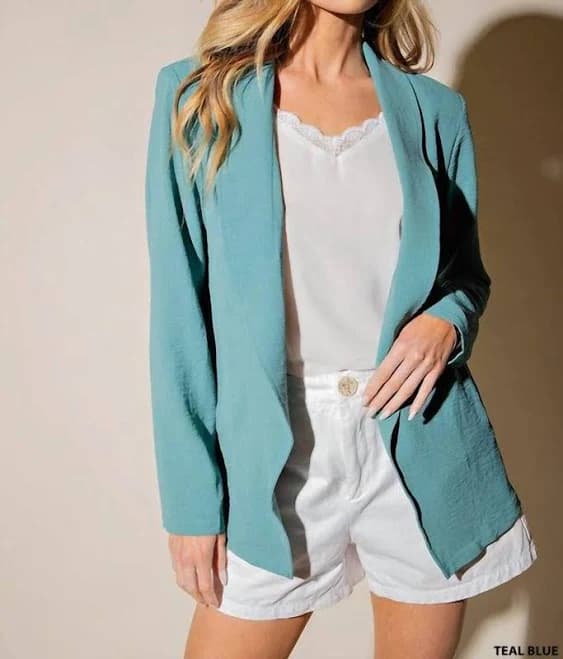 Kori Kristi Pleated Sleeve Blazer