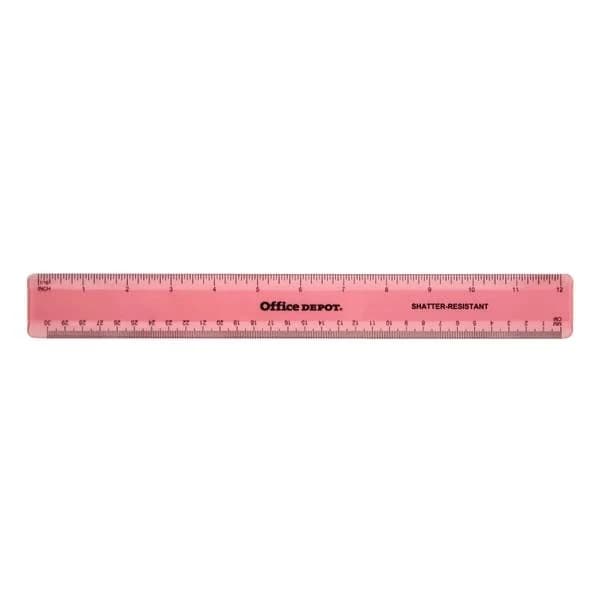 Office Depot Plastic Ruler 12" Assorted Colors (No Color Choice)