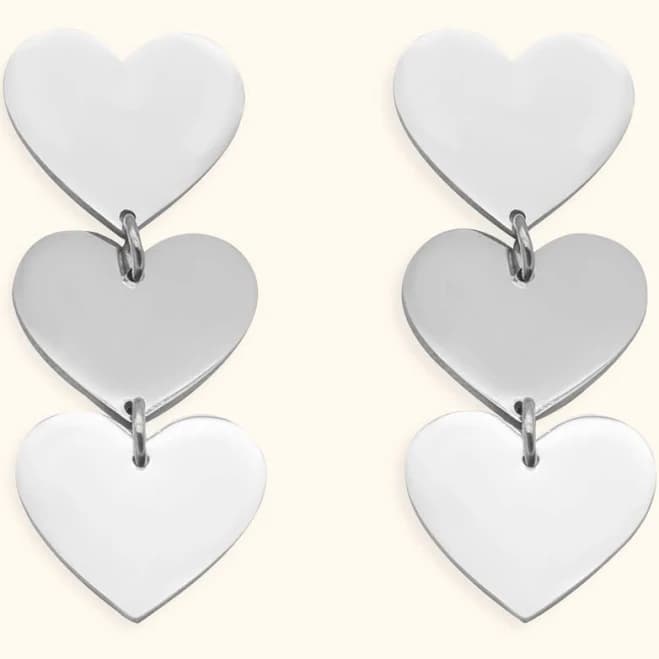 Triple Heart Statement Earrings