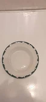 Caribe China Puerto Rico Usa 9" Rimmed Soup Cereal Bowl Green Flame Wave Trim
