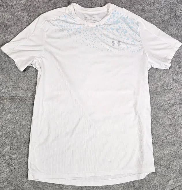 Under Armour Ua Speed Stride T-shirt Men's L White Blue 100% Polyester