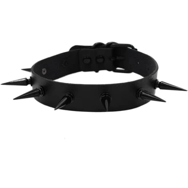 Gothic Metal Spike Stud Choker Collar Necklace