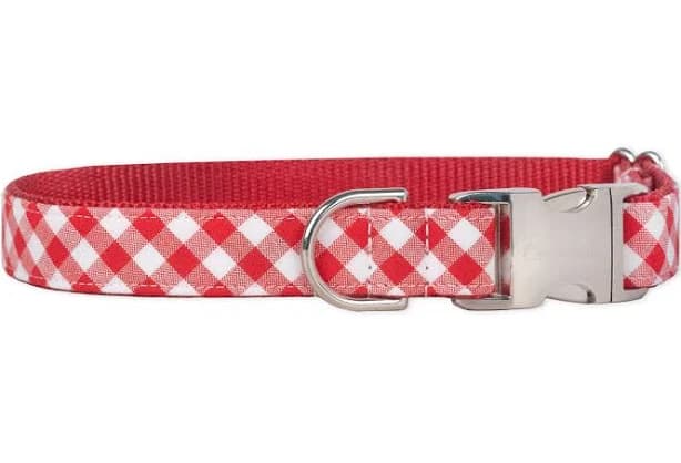 Red Picnic Plaid Dog Collar