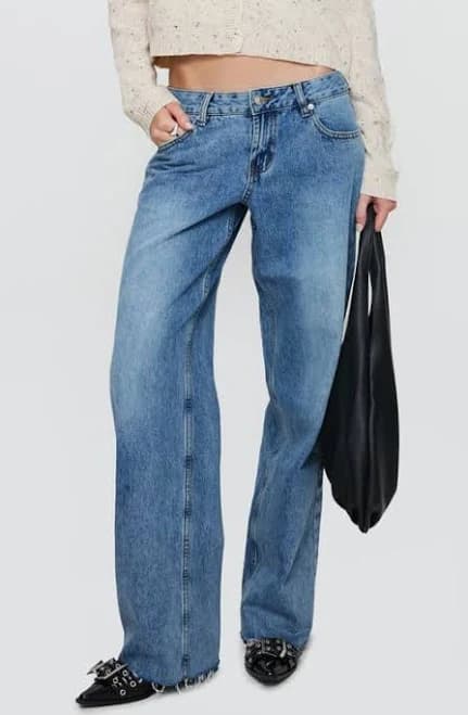 Princess Polly Women's Sabryna Low-Rise Wide-Leg Jeans