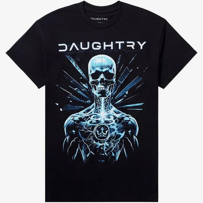 Daughtry Crown Symbol Skeleton Graphic T-Shirt