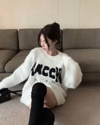 Lazy Style Retro Loose College Style Soft and Sticky Knitted Sweater Women's Letter Sweater Trend - AliExpress 200000345