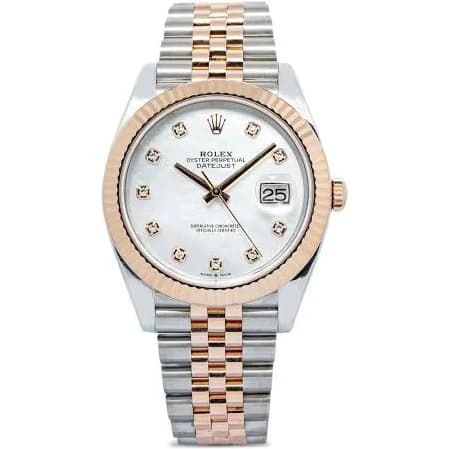 Rolex - Datejust 41mm - men - stainless steel/18kt Rose Gold - One Size - White